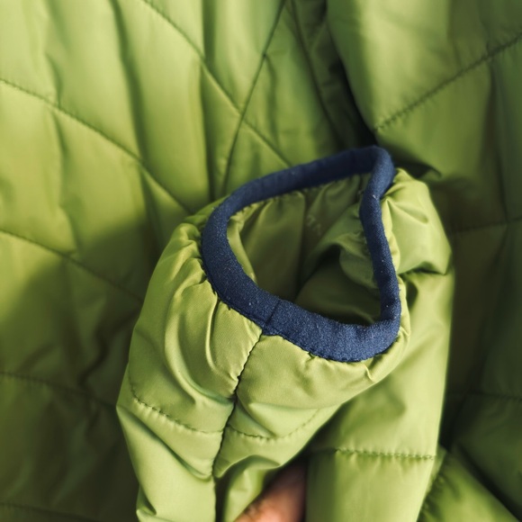 Land's End Womens Full Zip Inside Pocket Bright Green Puffer Jacket/Coat Size XL - Picture 4 of 11